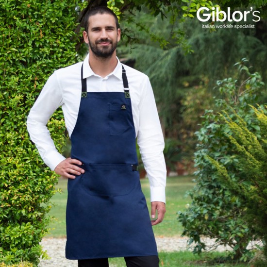Giblors Jersey Bib Apron Navy
