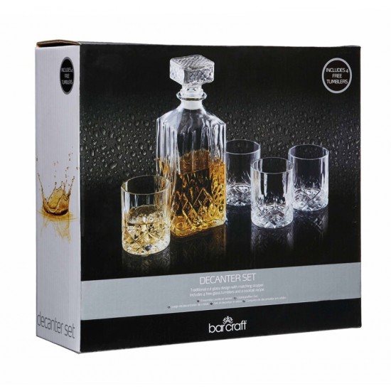 Barcraft Cut Glass Decanter Set