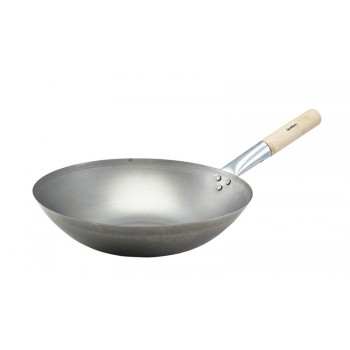 Black Iron Flat Base Wok