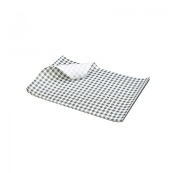 Greaseproof Paper Gingham Print Black 25x20