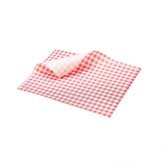 Greaseproof Paper Gingham Print Red 25x20 Greaseproof Paper Gingham Print Red 25x20