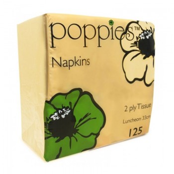 Coloured Napkins 33cm 2ply Buttermilk