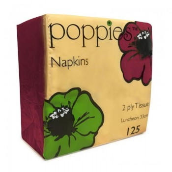 Coloured Napkins 33cm 2ply Burgundy