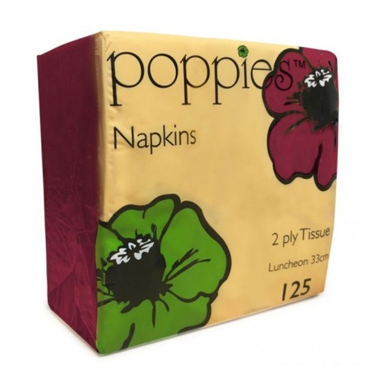 Coloured Napkins 33cm 2ply Burgundy