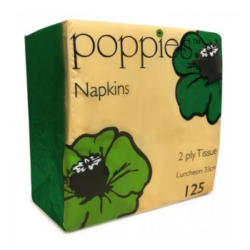 Coloured Napkins 33cm 2ply Green