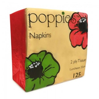 Coloured Napkins 33cm 2ply Red