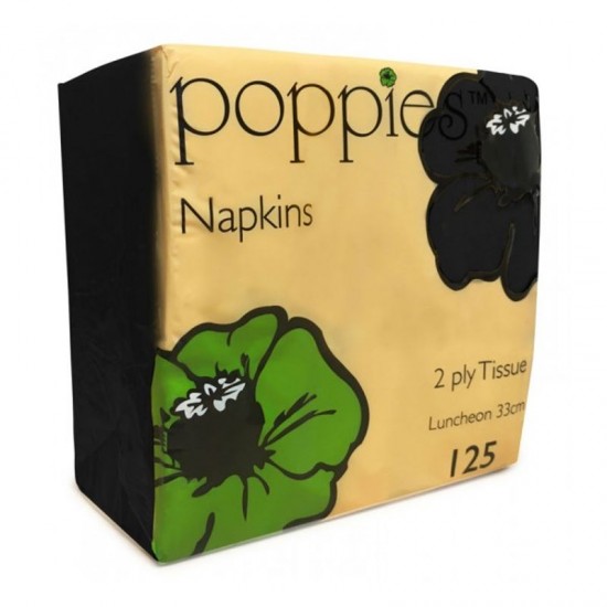 Coloured Napkins 33cm 2ply Black