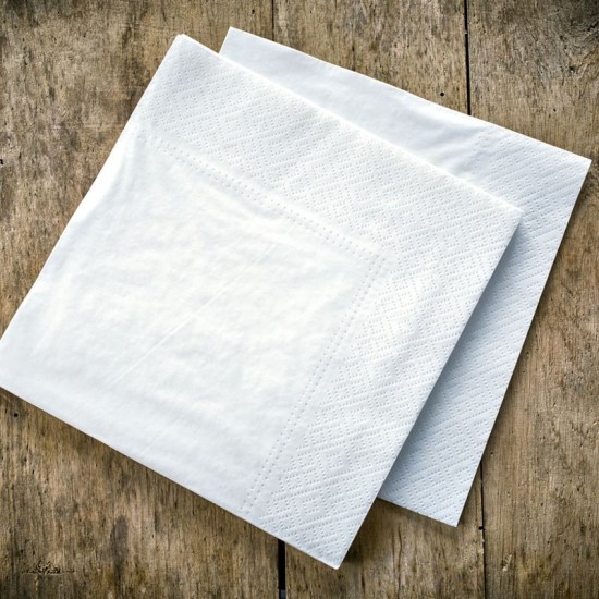 Paper Napkins 33cm 2ply White 4-Fold