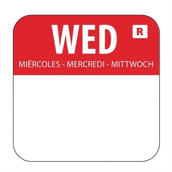 Removable Day Label Wednesday