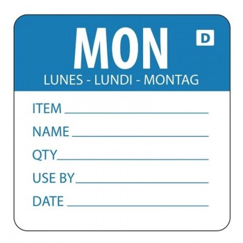 Dissolvable Day Label Monday