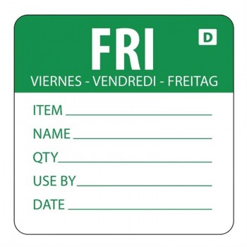 Dissolvable Day Label Friday