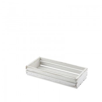 White Wash Wooden Crate 25x12x5cm