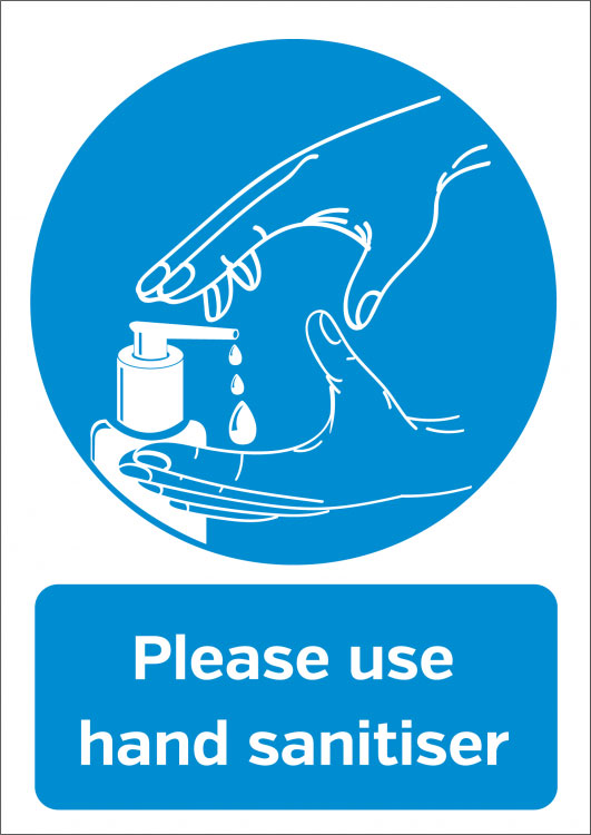 Virus Hygiene Plastic Board Vinyl Stickers STOP Please Sanitise Your hands 