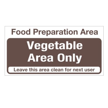 Hygiene Sticker Vegetable Prep Area