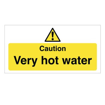 Hygiene Sticker Caution Hot Water