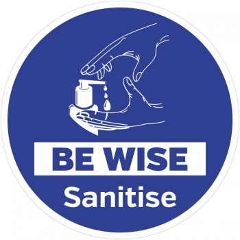 Hygiene Sticker Be Wise Sanitise