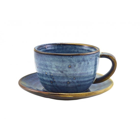 Aqua Blue Terra Porcelain Coffee Cup & Saucer