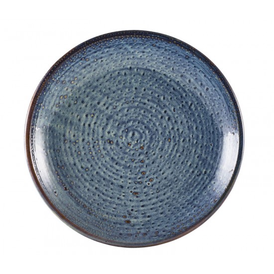 Aqua Blue Terra Porcelain Deep Coupe Plates