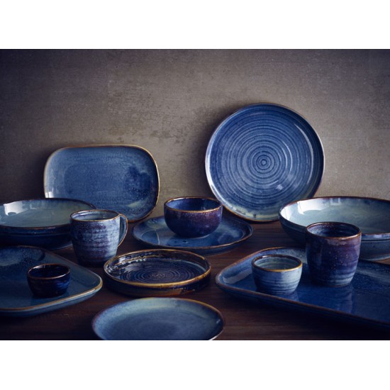 Aqua Blue Terra Porcelain Presentation Plates