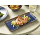 Aqua Blue Terra Porcelain Narrow Rectangular Plates