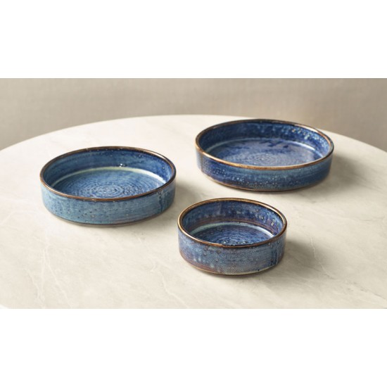 Aqua Blue Terra Porcelain Presentation Bowls