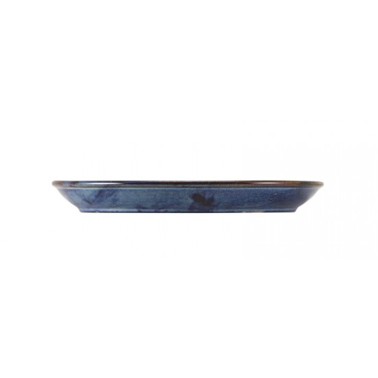 Aqua Blue Terra Porcelain Coupe Plates