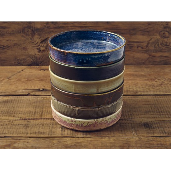 Aqua Blue Terra Porcelain Presentation Bowls