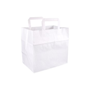 Kraft White Paper Carrier Bag Large