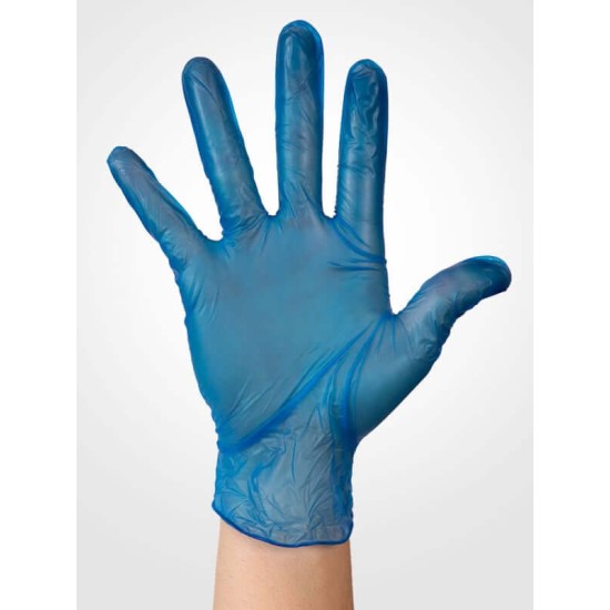 Vinyl Gloves  Blue Powder Free