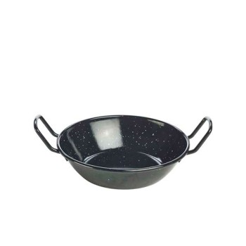 Black Enamelled Deep Paella Pan 18cm